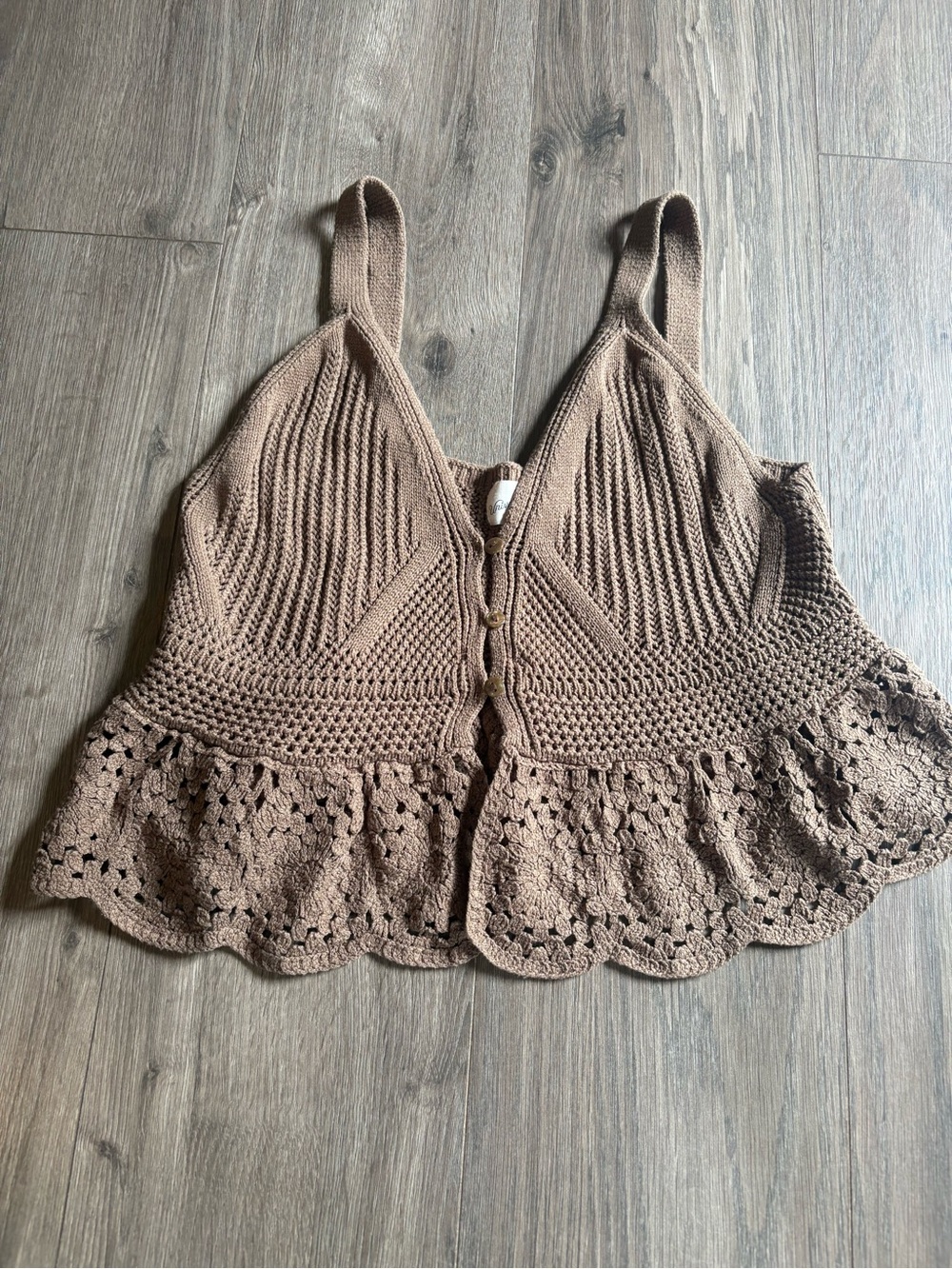 Target Universal Thread size medium cropped knit brown tank top